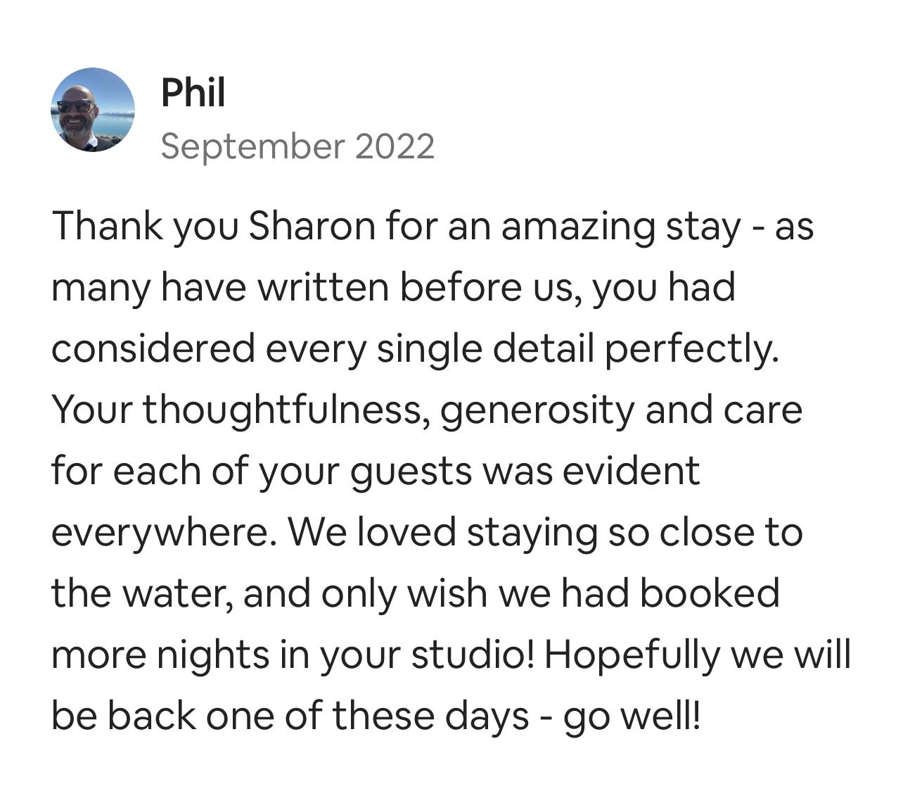 Boat Harbour Jetty B&B - AirBnB review