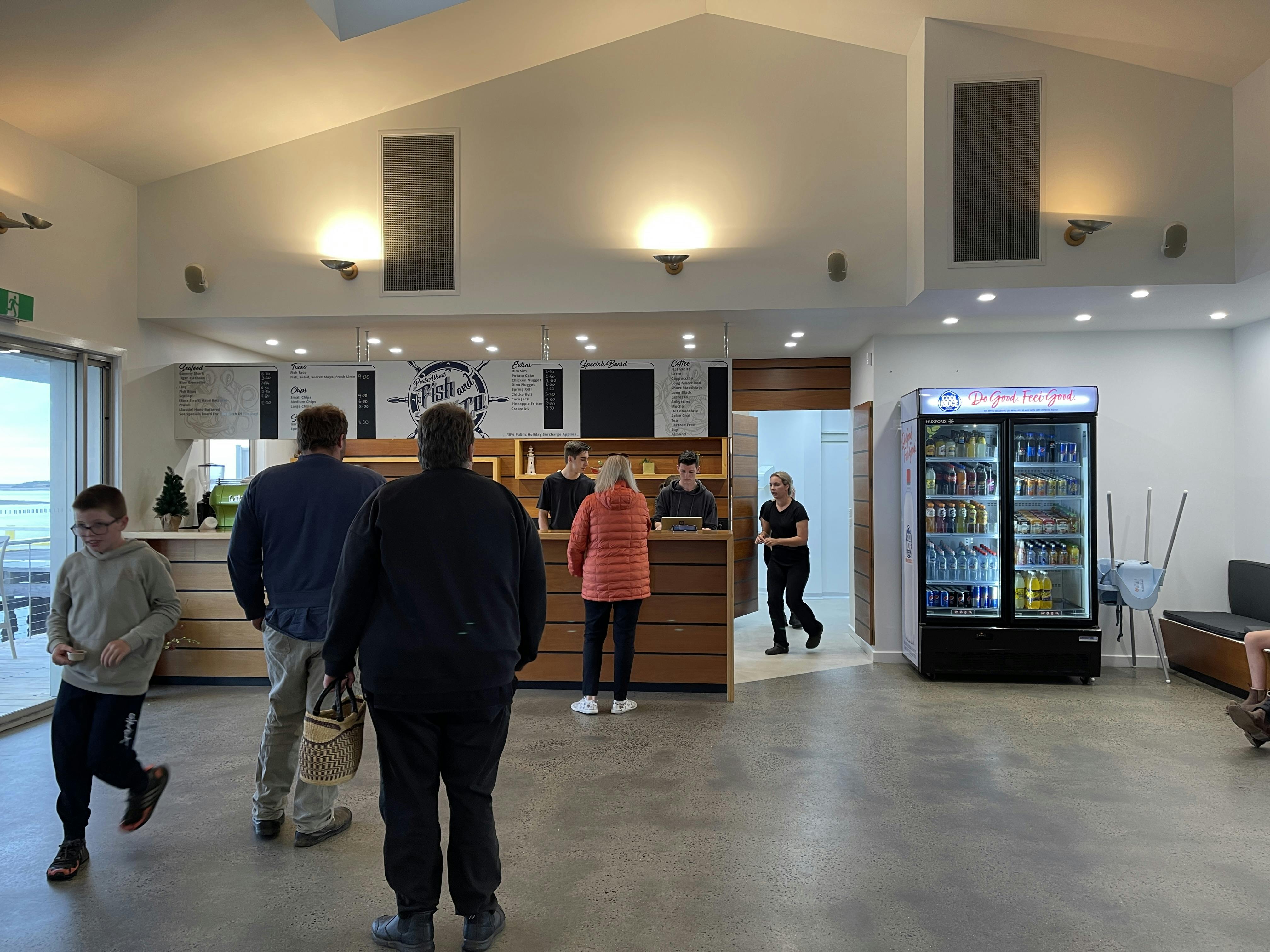Port Albert Fish & Chip Co light and airy interior