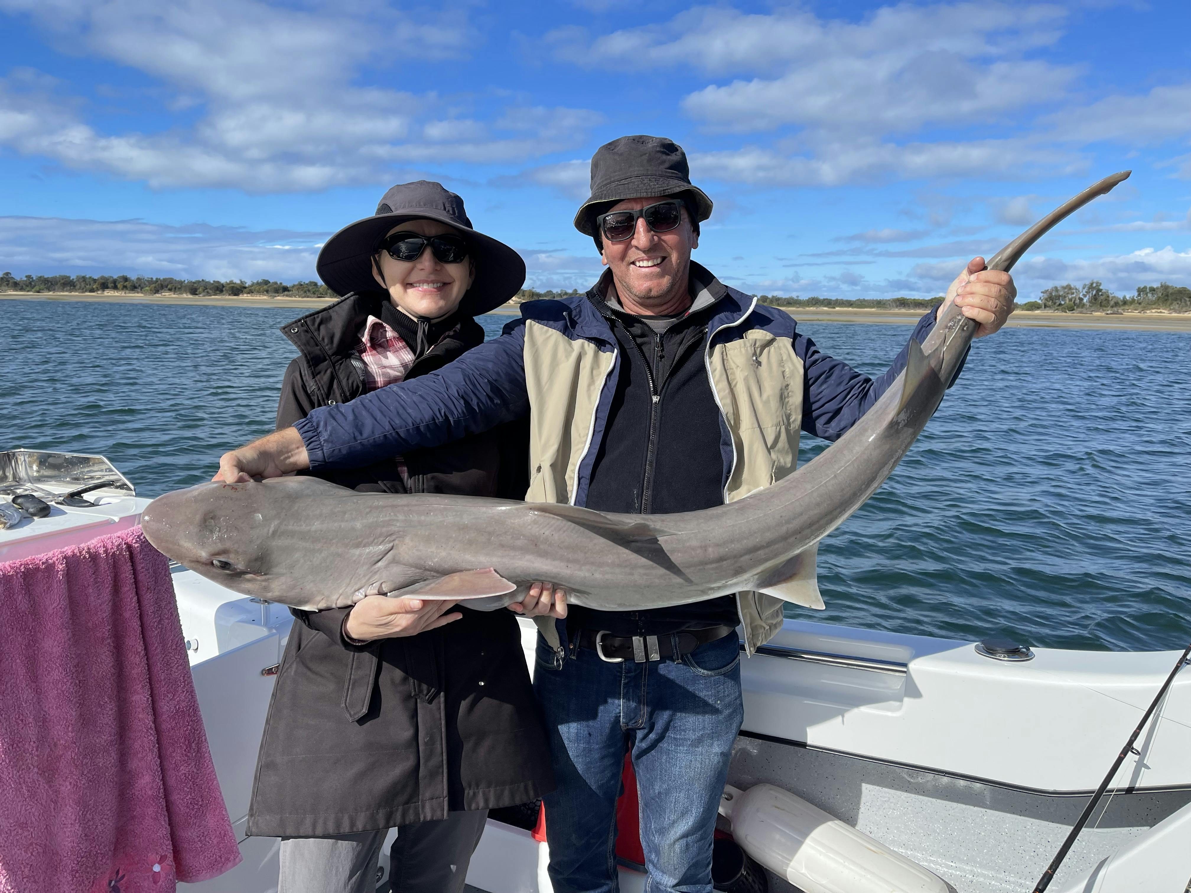 Catch an inlet gummy shark with Port Albert Fishing Charters & Eco Tours