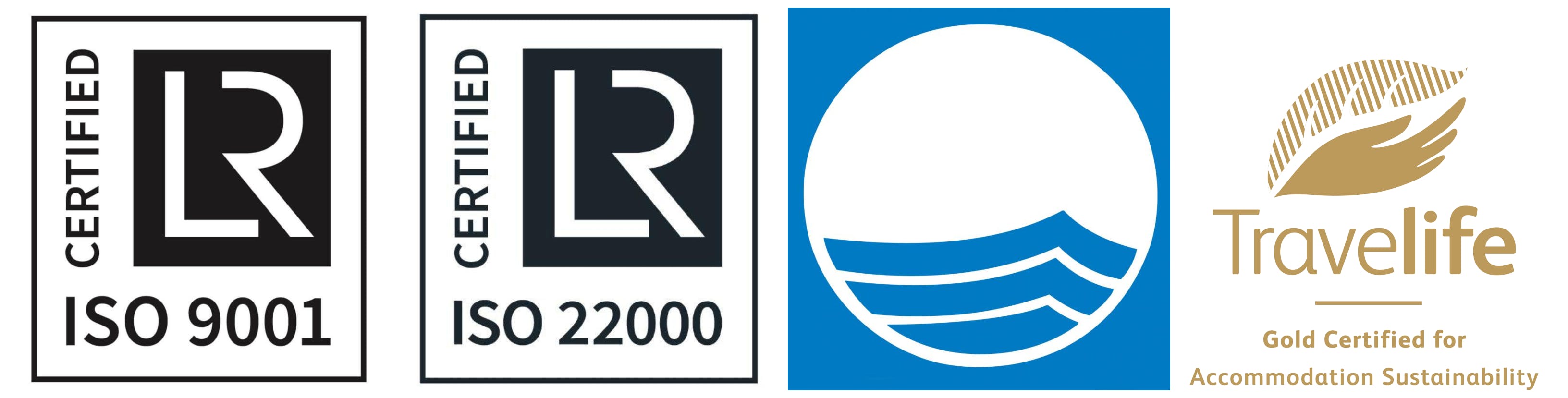 iso,haccp,9001,2200,blue flag,sustainability, travelife,gold