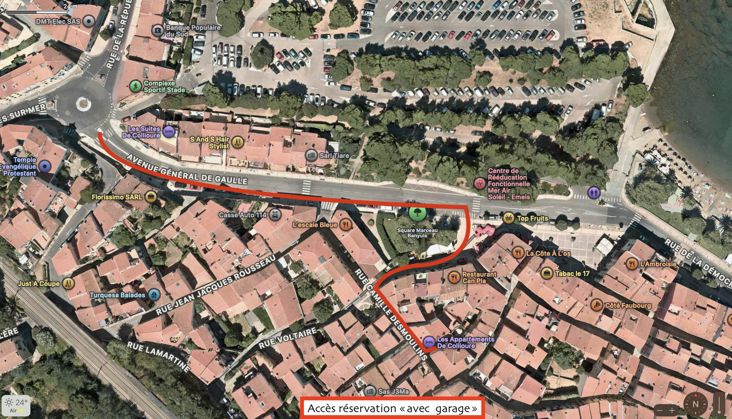 Accès garage les Appartements de Collioure