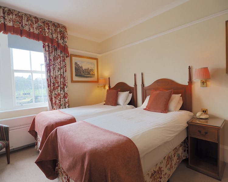 Twin room in the Royal Hotel, Stornoway on the Isle of Lewis overlooking the harbour
