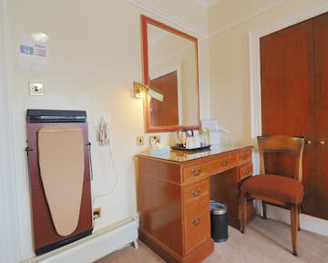Vanity unit with mirror and stool in the Royal Hotel, Stornoway on the Isle of Lewis