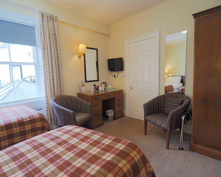 Twin room facing the rear of the Royal Hotel located in Stornoway, Isle of Lewis.