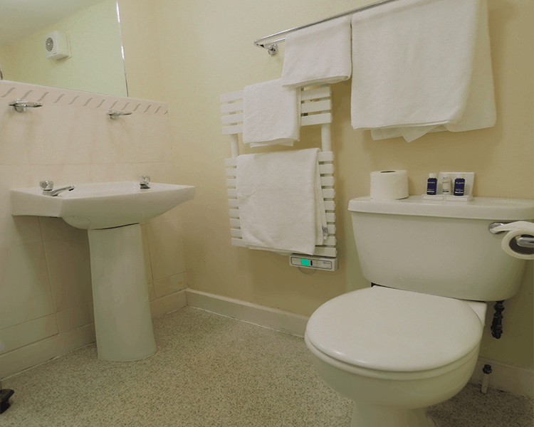 Clean bathroom in the Royal Hotel, Stornoway, Isle of Lewis