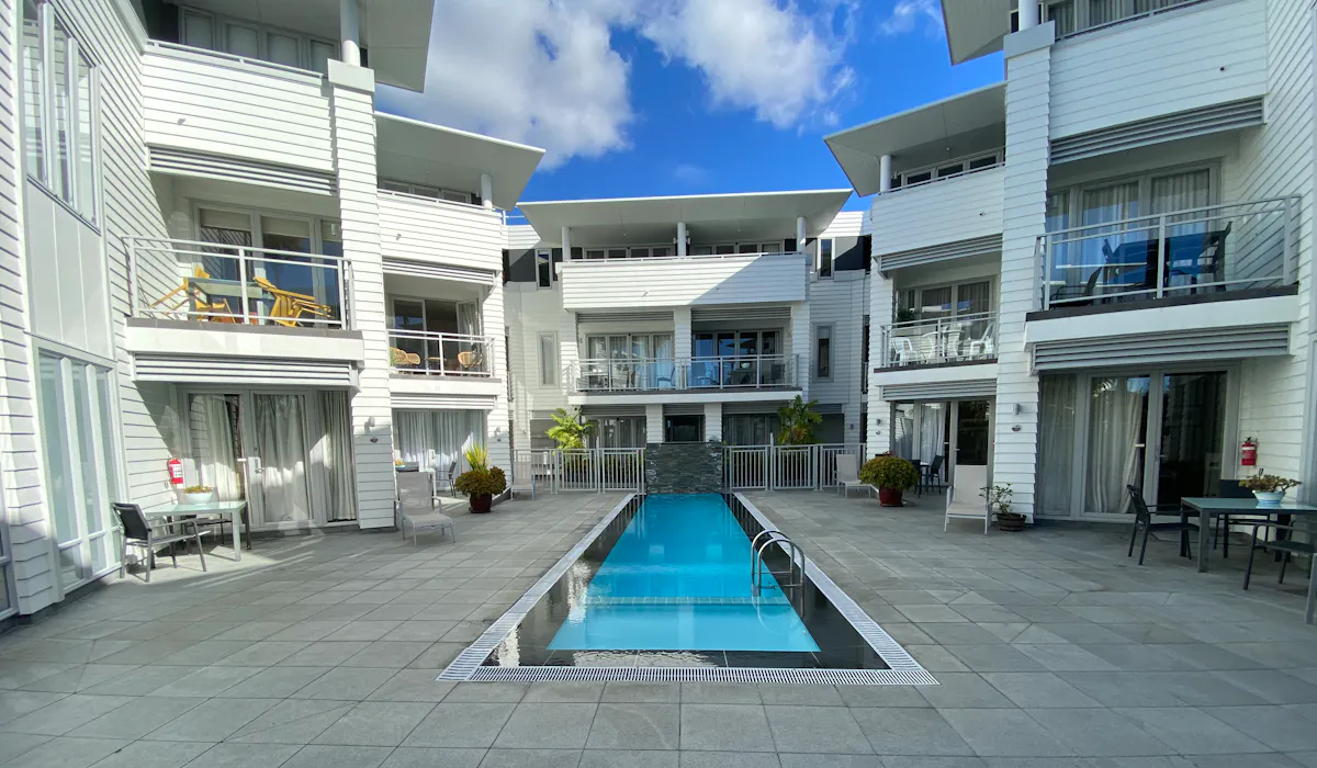 The heated pool on the same level awaits for you to bathe in Salt Water filtration.