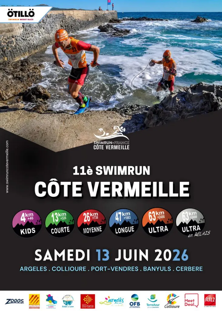 Affiche sur le swim run de la cote vermeille 2026