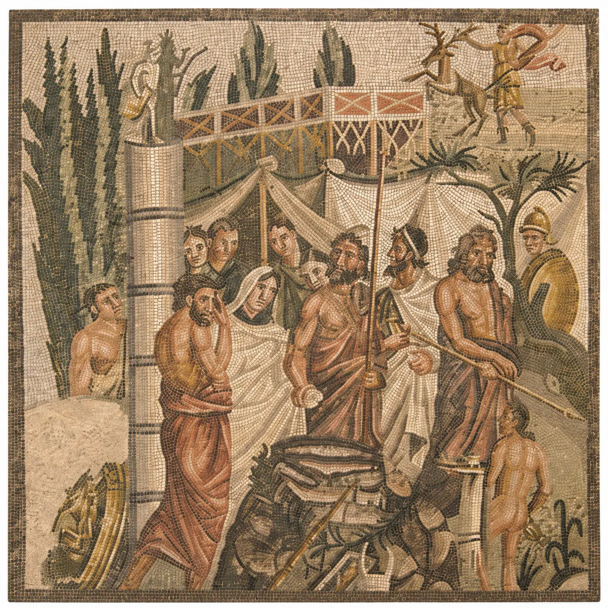 Mosaique dans le site archeologique d'empuries
