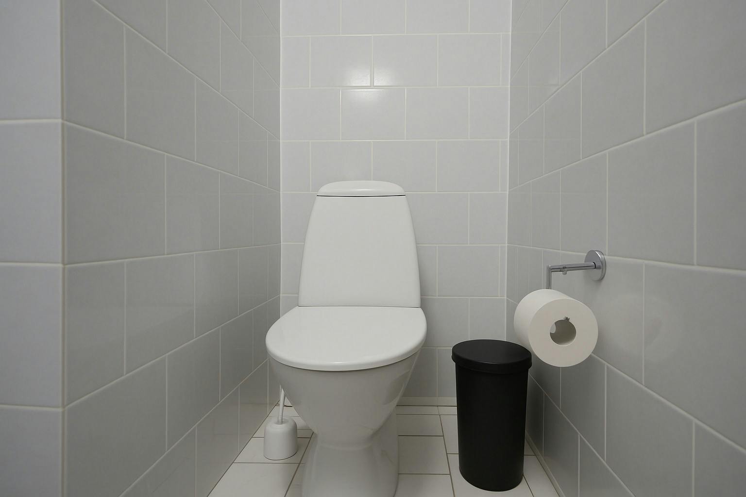 Private bathroom in Hotel Amager double room with modern toilet and fixtures, Copenhagen
