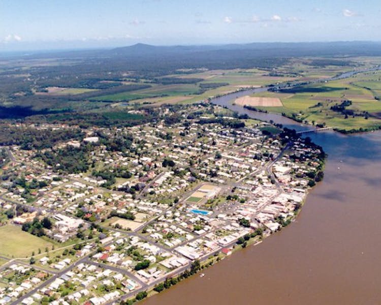 Aerial view of Maclean and Clarence River