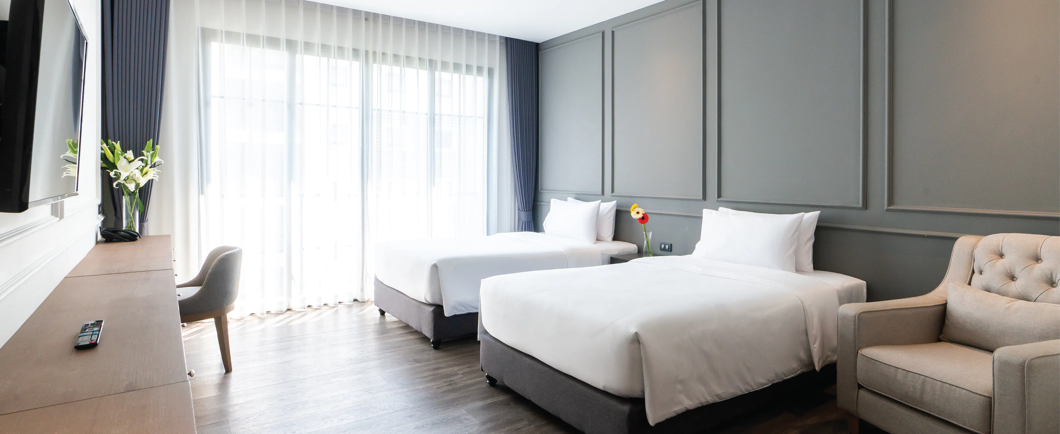 Deluxe Twin Bed, Pattaya Hotel, Elegant Hotel, One Patio Hotel, 파타야 호텔, 엘레강트 호텔