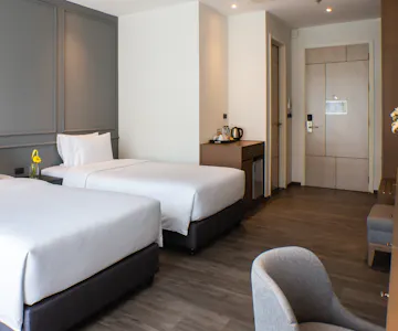 Deluxe Twin Bed, Pattaya Hotel, Elegant Hotel, One Patio Hotel, 파타야 호텔, 엘레강트 호텔