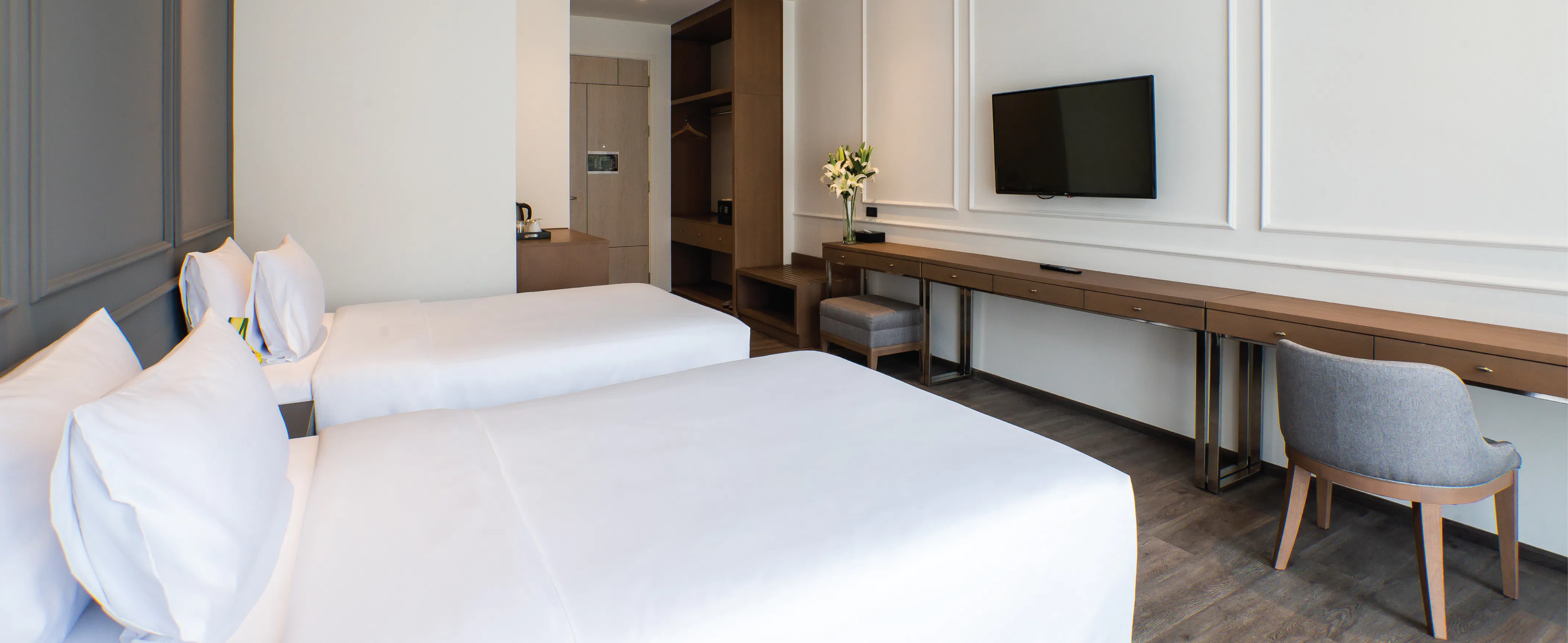 Deluxe Twin Bed, Pattaya Hotel, Elegant Hotel, One Patio Hotel, 파타야 호텔, 엘레강트 호텔