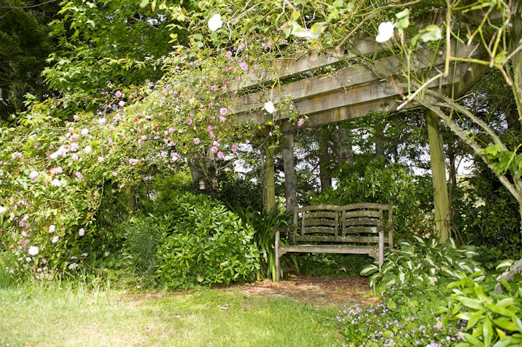 There are 9 places in the garden to sit and relax