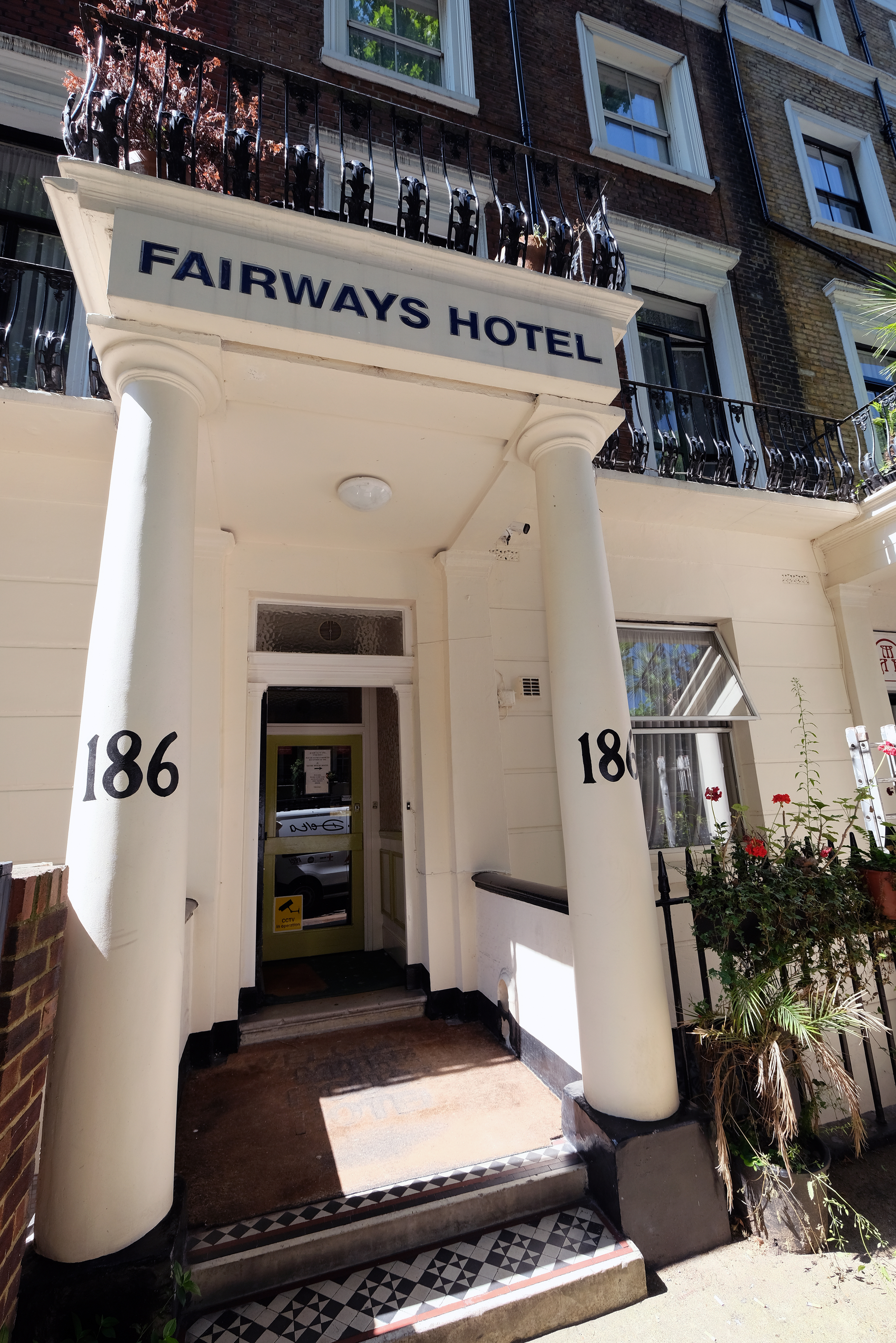 Exterior of Fairways Hotel, Paddington. Cheap rooms, London