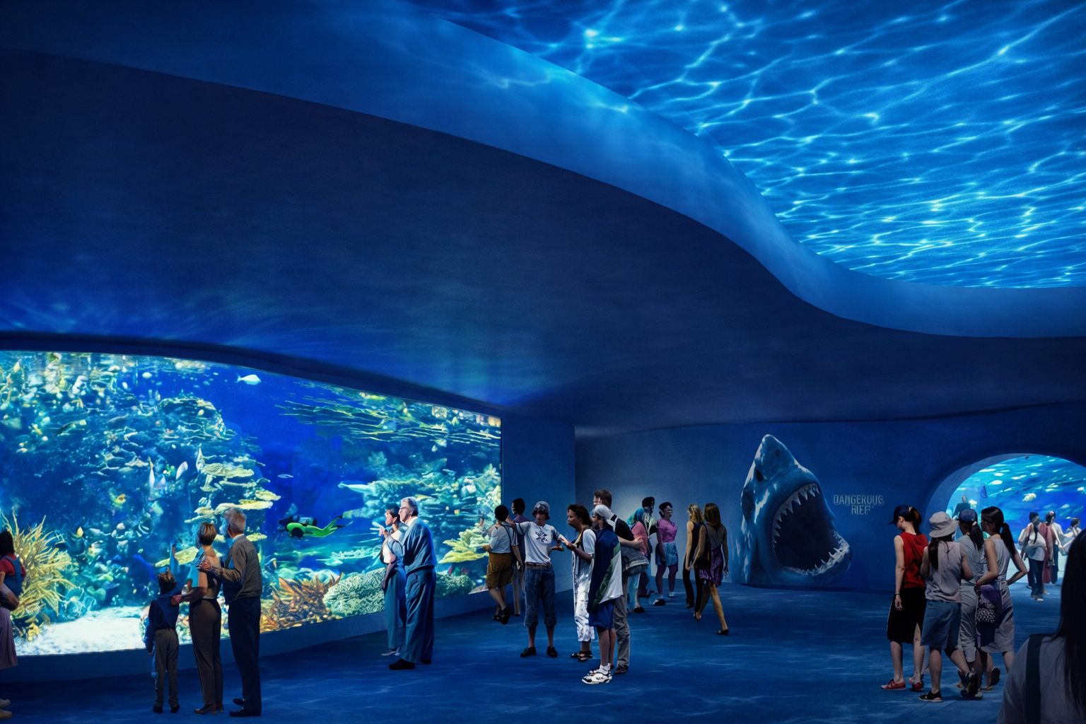 Interior del acuario de A Coruña