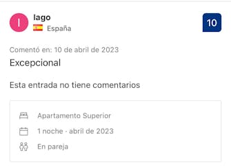 Valoraciones y comentarios reales de los huéspedes que se han alojado en nuestros apartamentos turísticos.