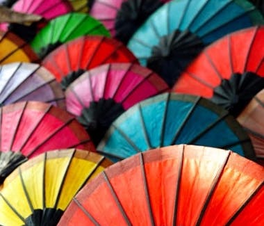 Luang Prabang night market umbrellas