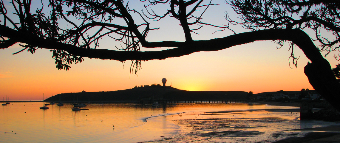Sunset across Pillar Point Harbor