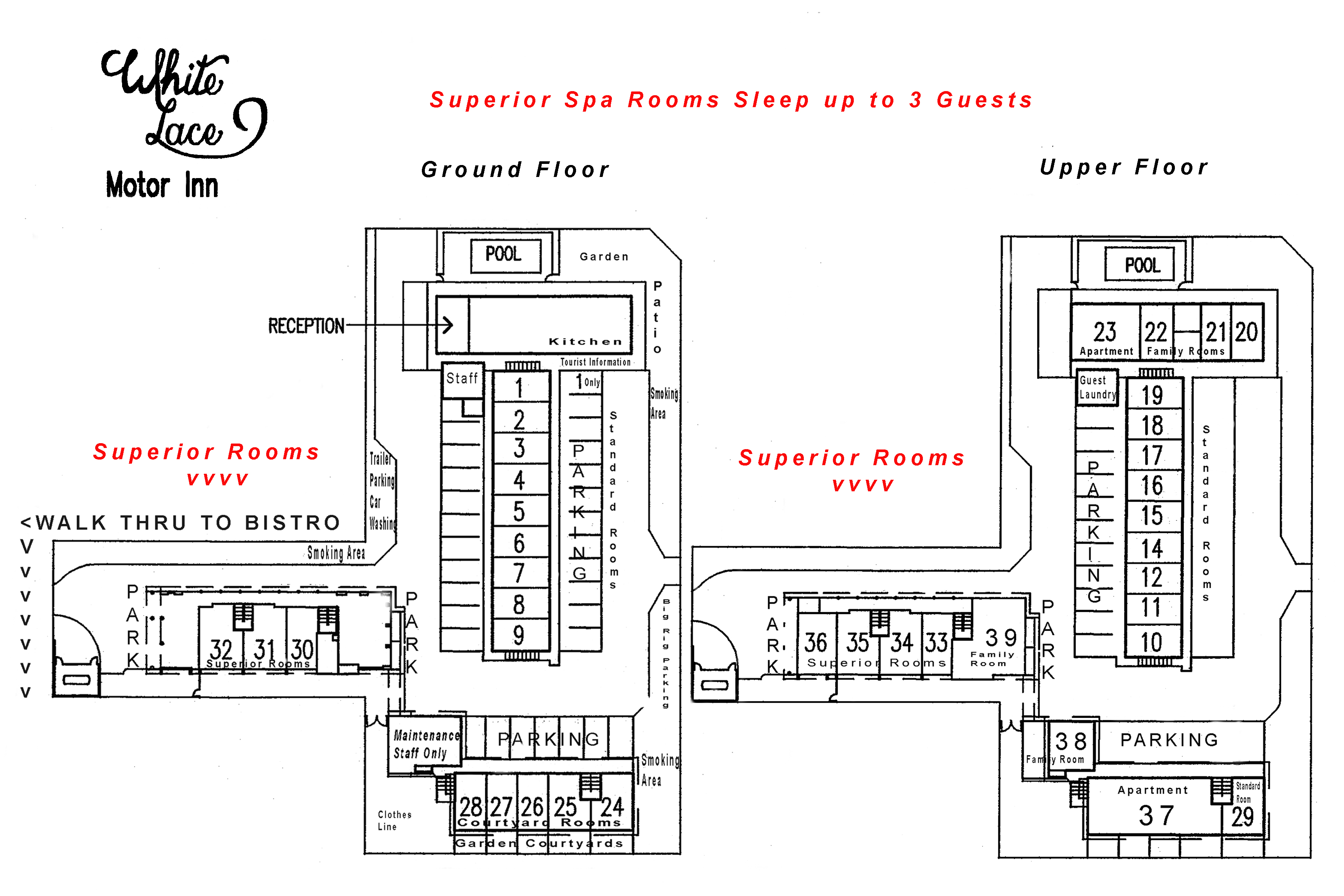 Superior Spa site plan White Lace Motor Inn Mackay, Spa room Mackay