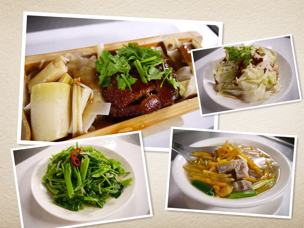 溪頭在地美食，鹿谷特色餐廳，金台灣山莊住宿專屬茶餐料理，桂筍爌肉，溪頭必吃