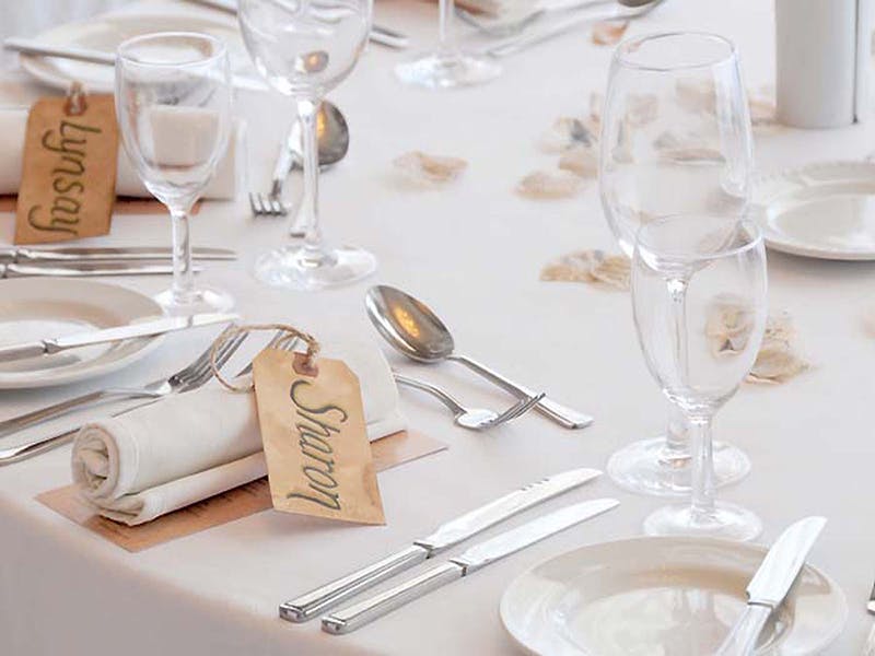 Table setting during a wedding