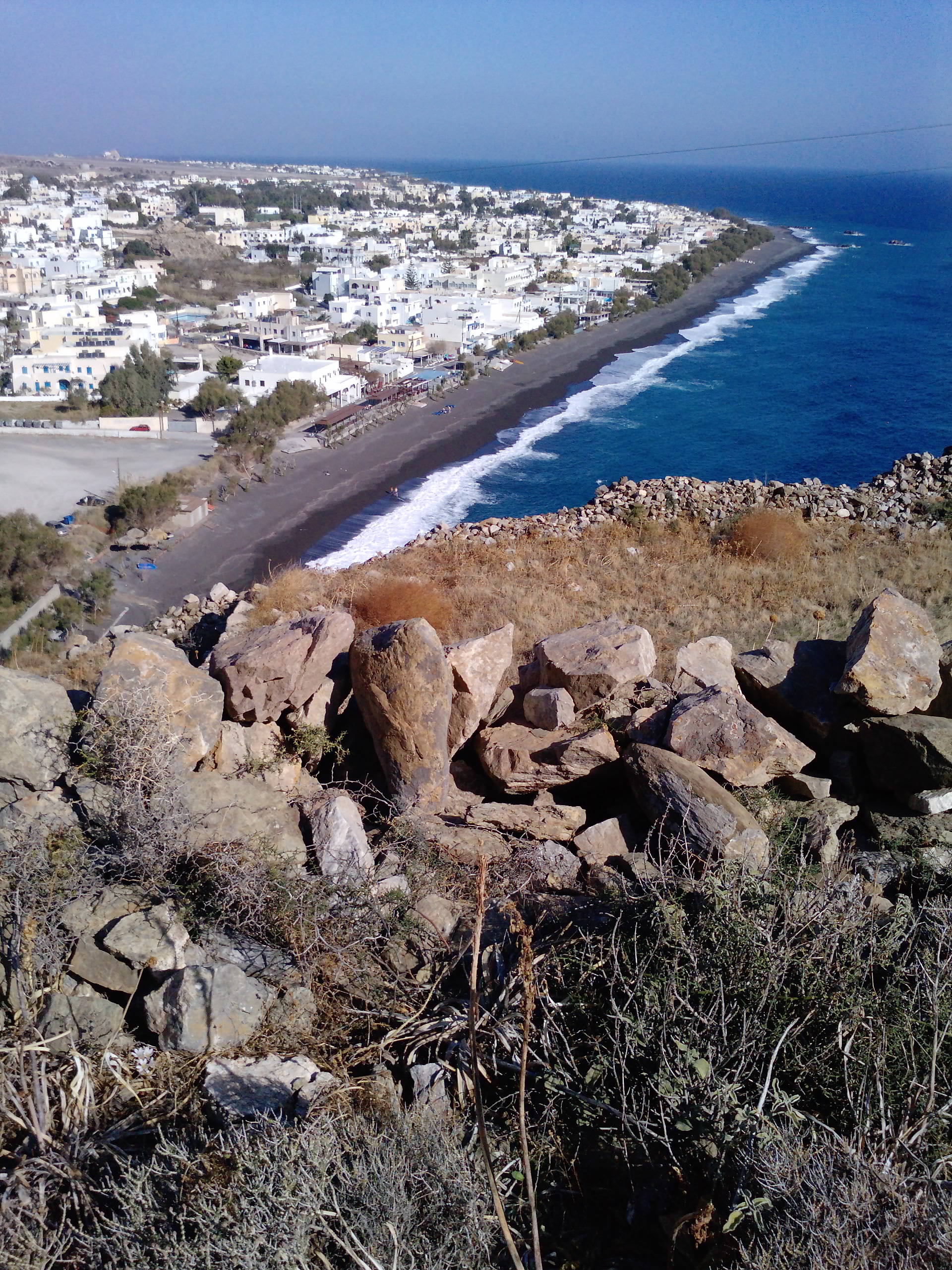 Kamari Beach viewed from Ancient Thira hike