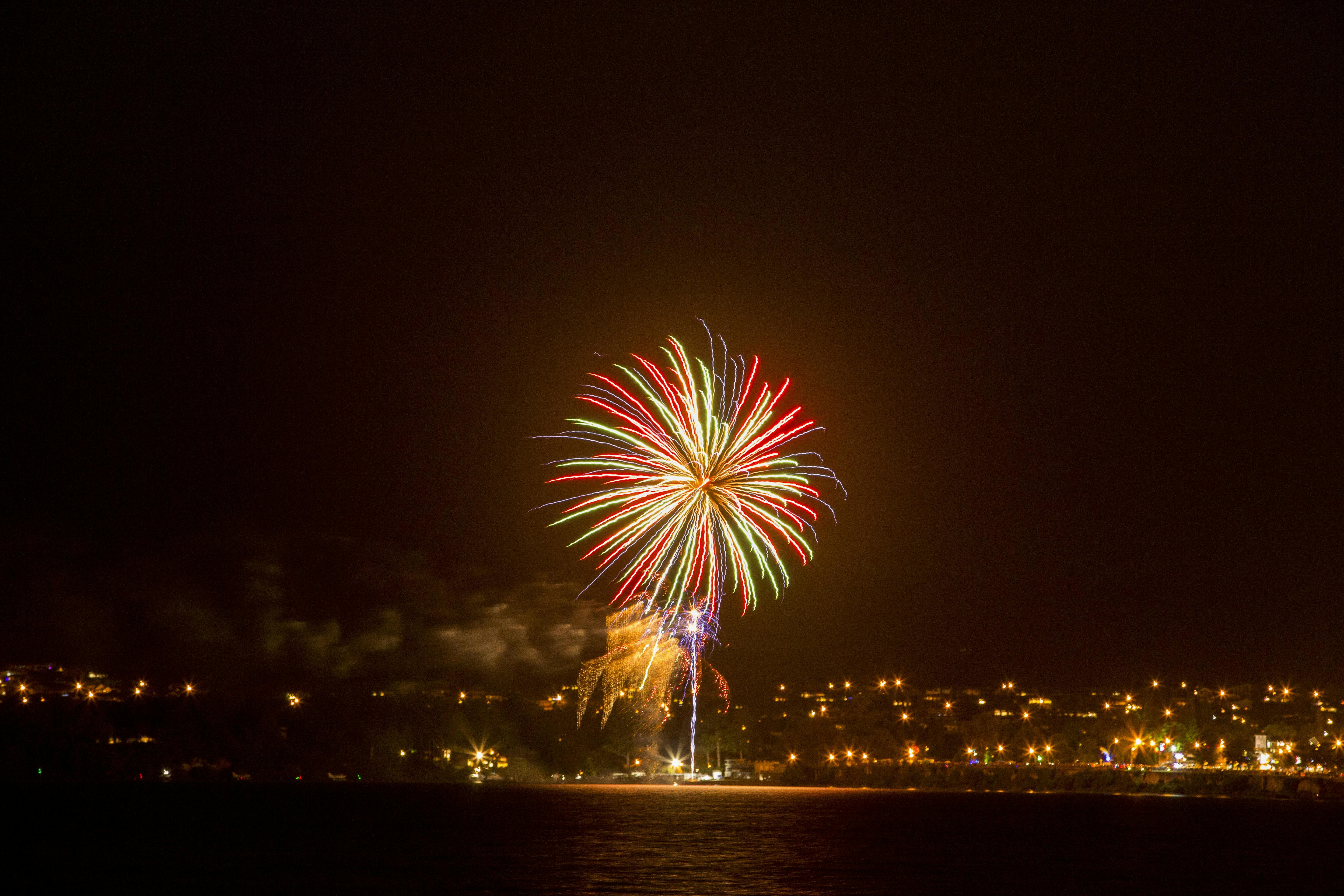 fireworks on the lake at taupo