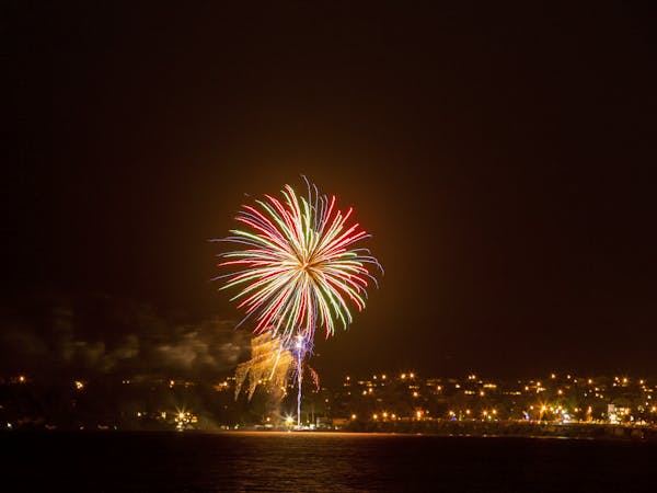 fireworks on the lake at taupo