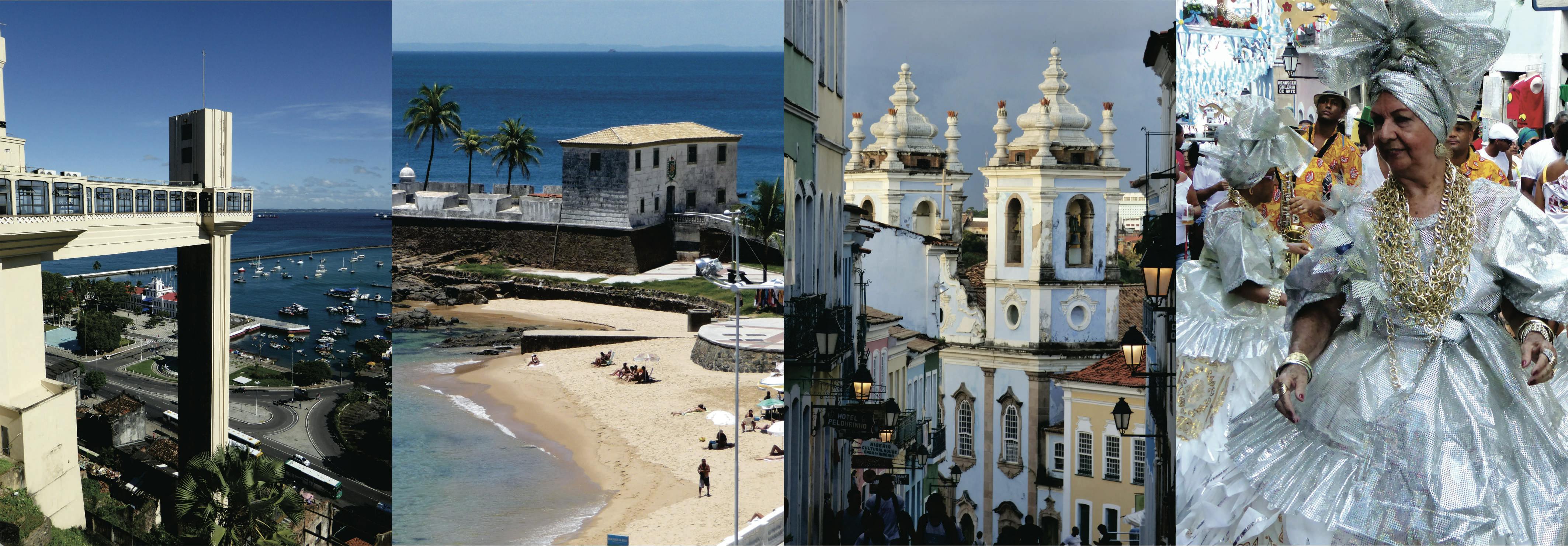 montagem fotográfico elementos turísticos Salvador Bahia