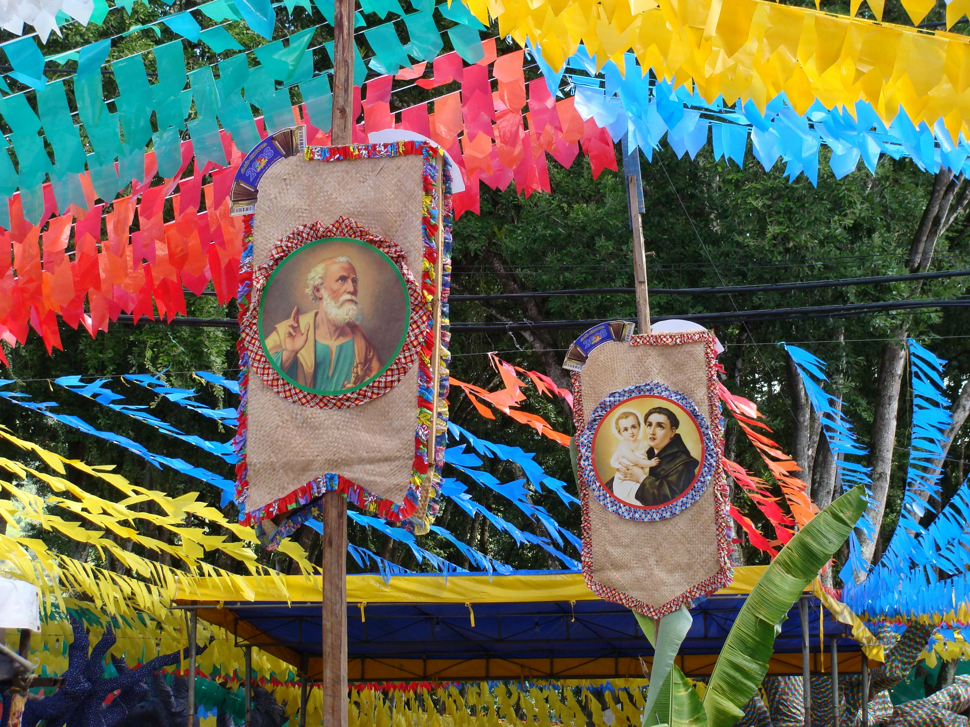 decoração de rua no Pelourinho durante as festa da São João