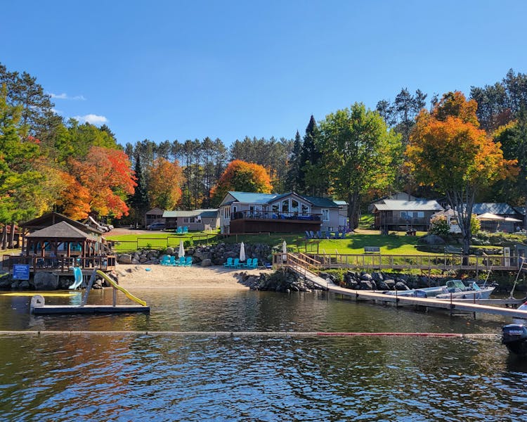 Kid-Friendly Waterfront View of Dayspring Cottages in Ontario from the Lake