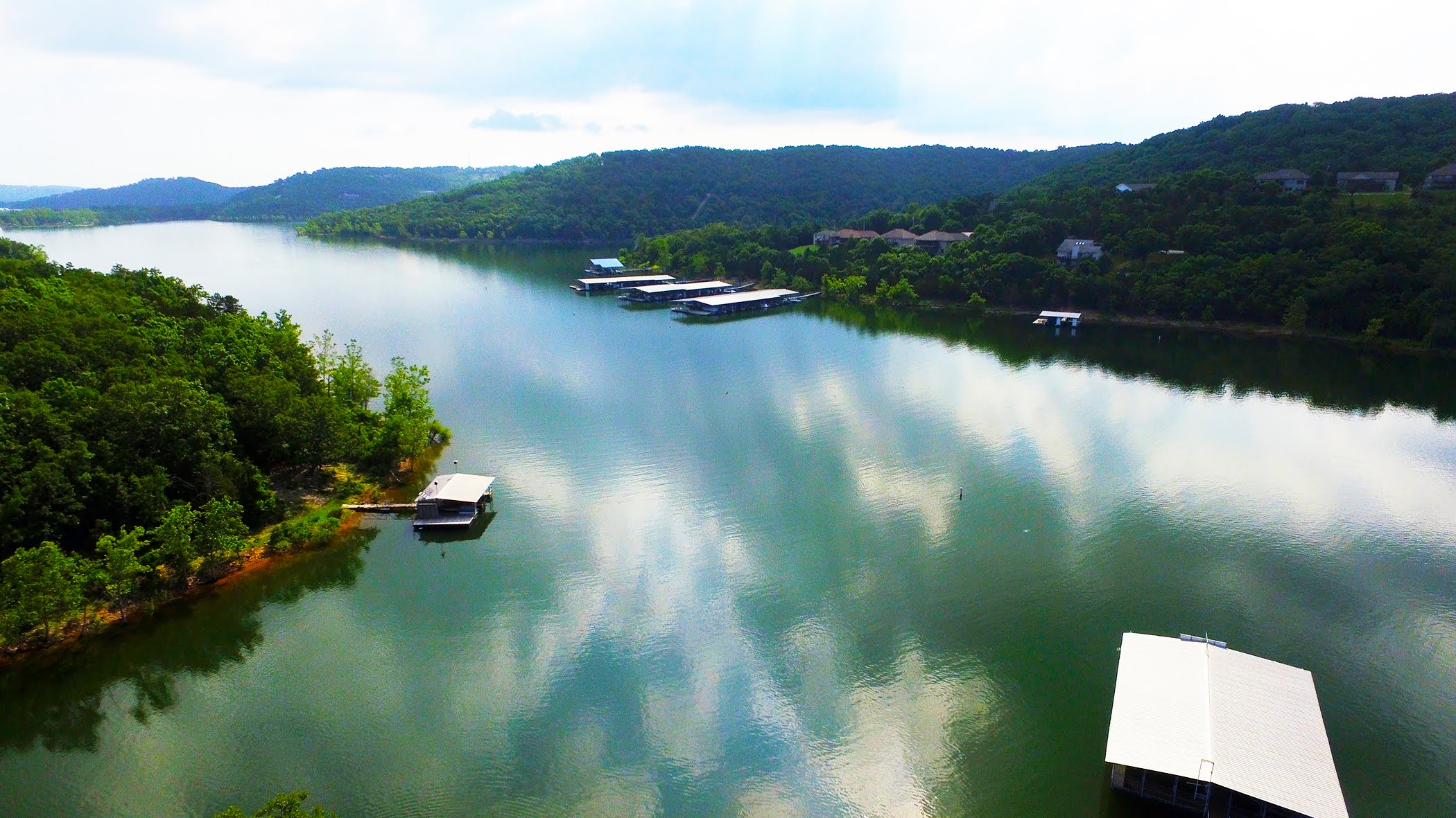 Aerial view of Table Rock Lake.