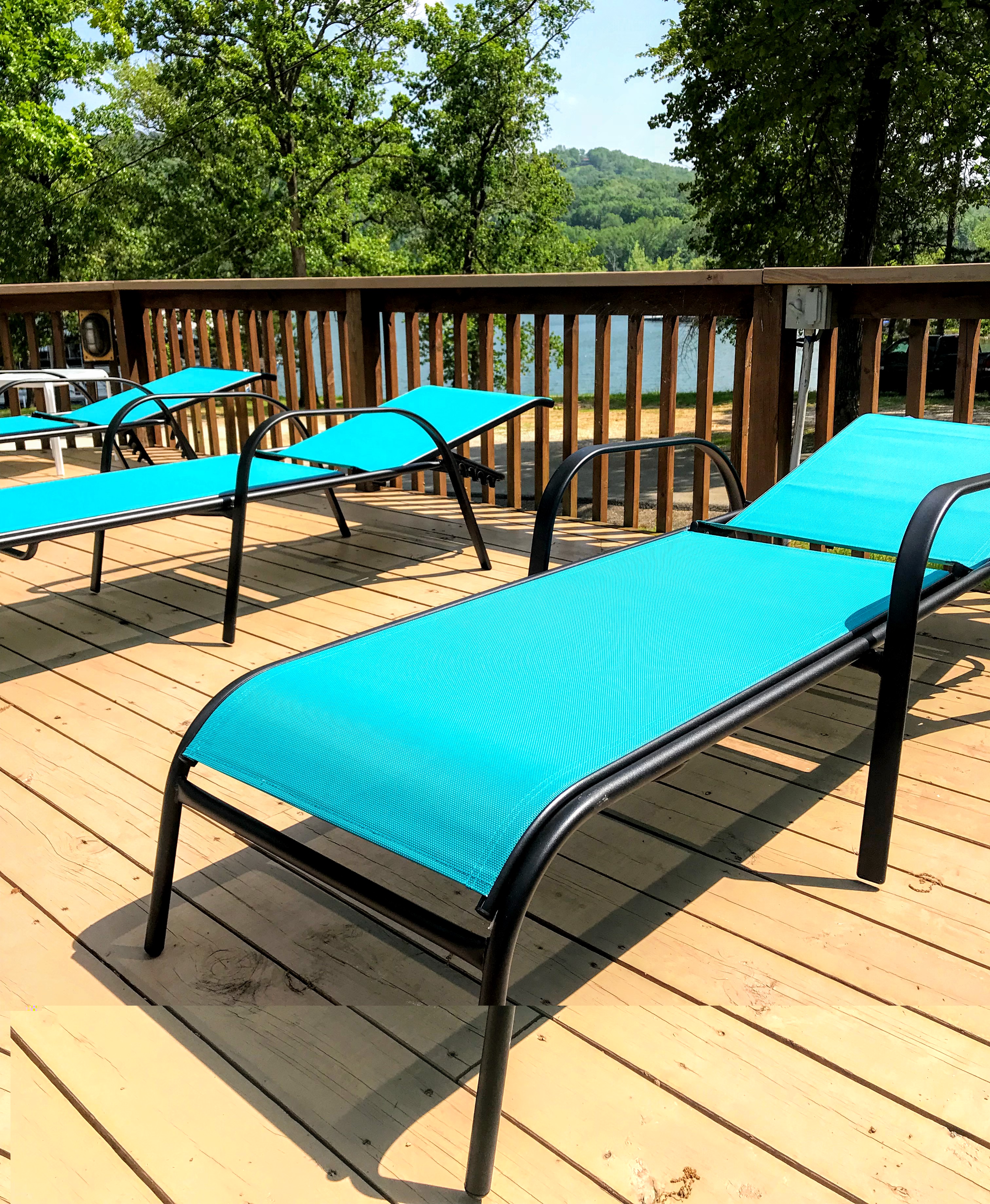 pool lounge chairs at Mill Creek Resort