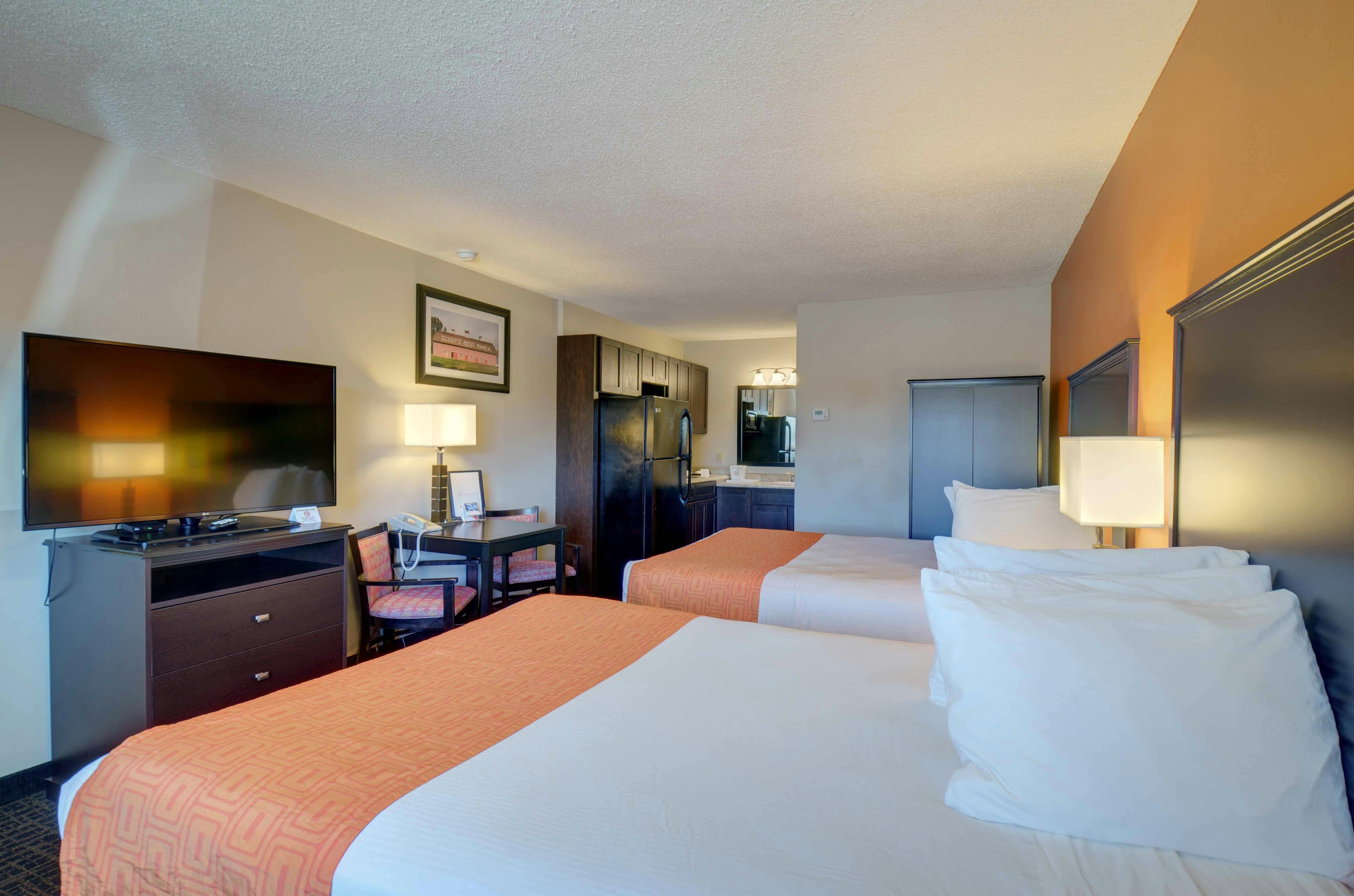 All rooms feature new furnishings plus 49" Smart TV, two queen beds.