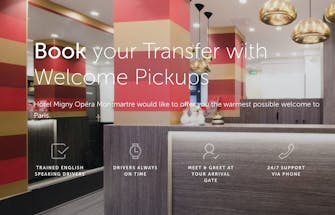 Accueil de l'Hôtel Migny avec service de transfert Welcome Pickups.