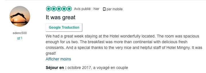 Guests Reviews Hotel Migny Opera Montmartre