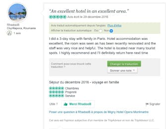 Avis client sur un séjour en famille