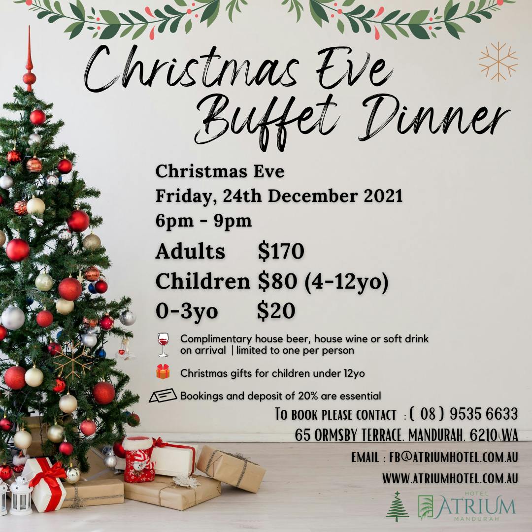Hotel Buffet Christmas 2021 Christmas Eve Buffet Dinner Atrium Hotel Mandurah Hotel Buffet Christmas 2021 Christmas Eve Buffet Dinner Atrium Hotel Mandurah