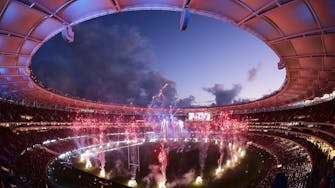 Optus Stadium lights up