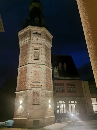 Château de Petit-Bois Cosne-d'Allier sous les étoiles, joyau du patrimoine bourbonnais illuminé la nuit Allier