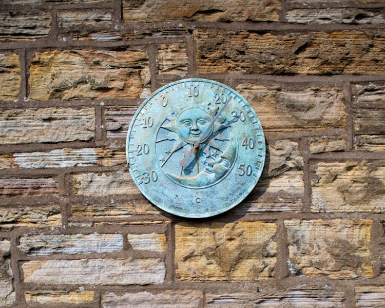 Exterior with sundial at Old Schoolhouse Bed and Breakfast in Haltwhistle, Northumberland
