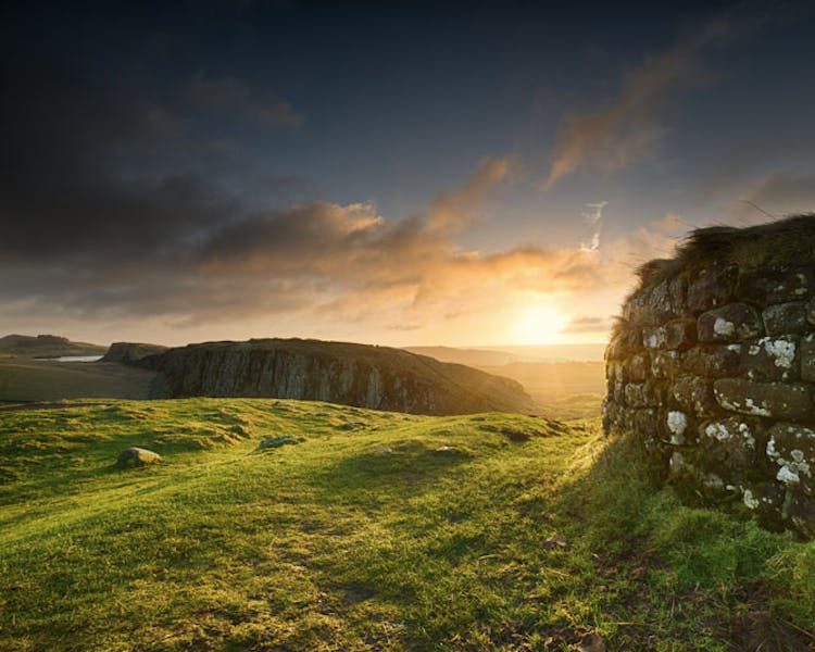 Hadrian's Wall sunset. Near Haltwhistle, Northumberland