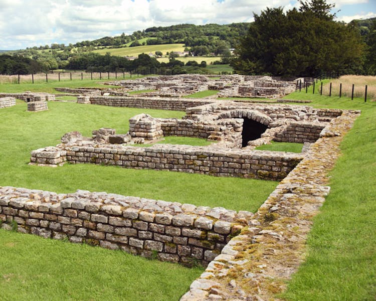 Hadrian's Wall near The Old School House in Haltwhistle, Northumberland