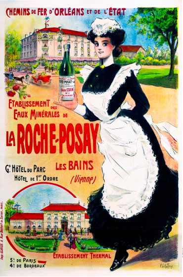Eaux Minérales in the village of La Roche Posay (France). The historic origin of L’Oreals velvet water