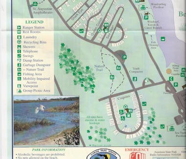 Anastasia State Park Map 2016
