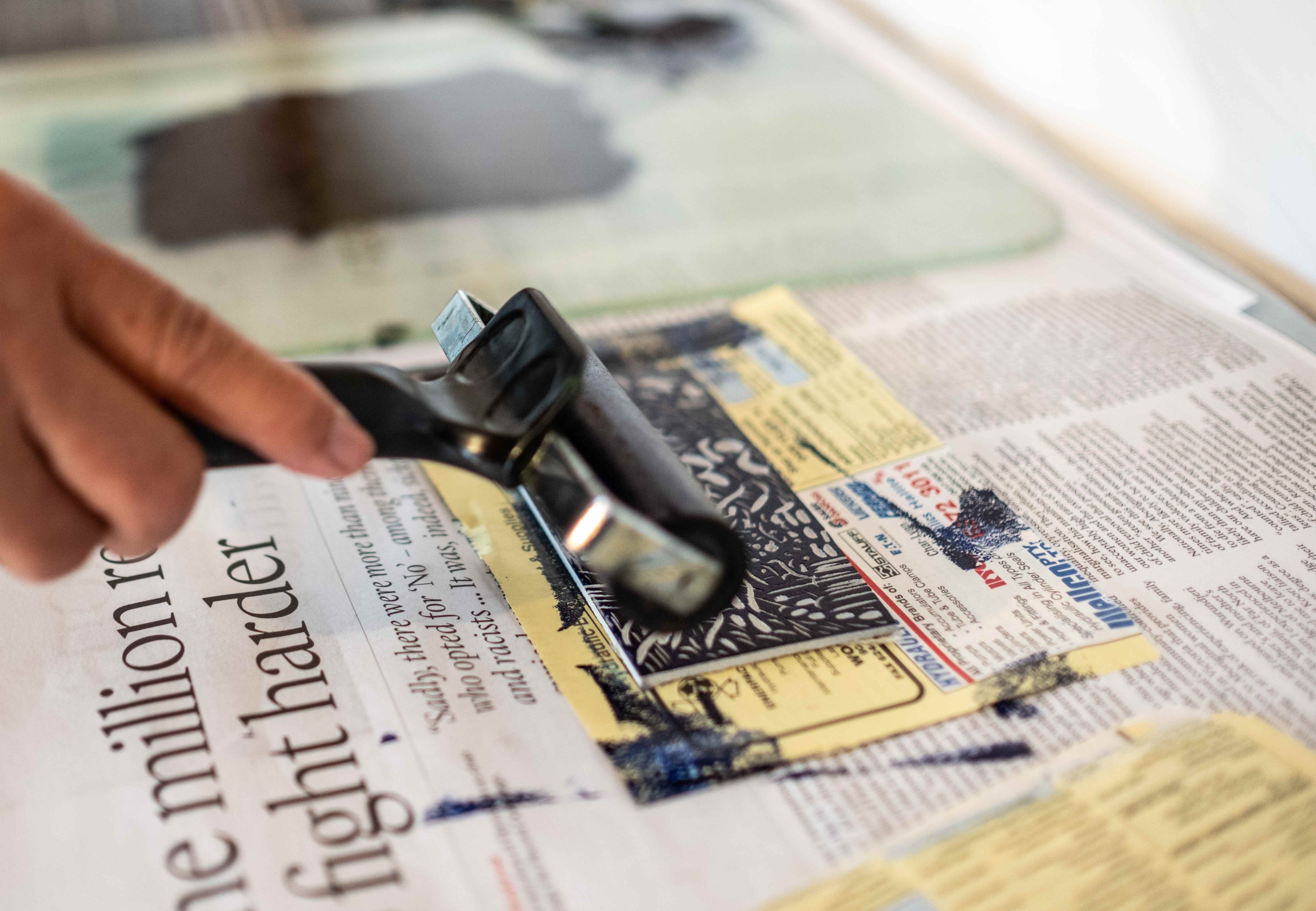 Brayer roller. Image credit: Puddlehub 2024