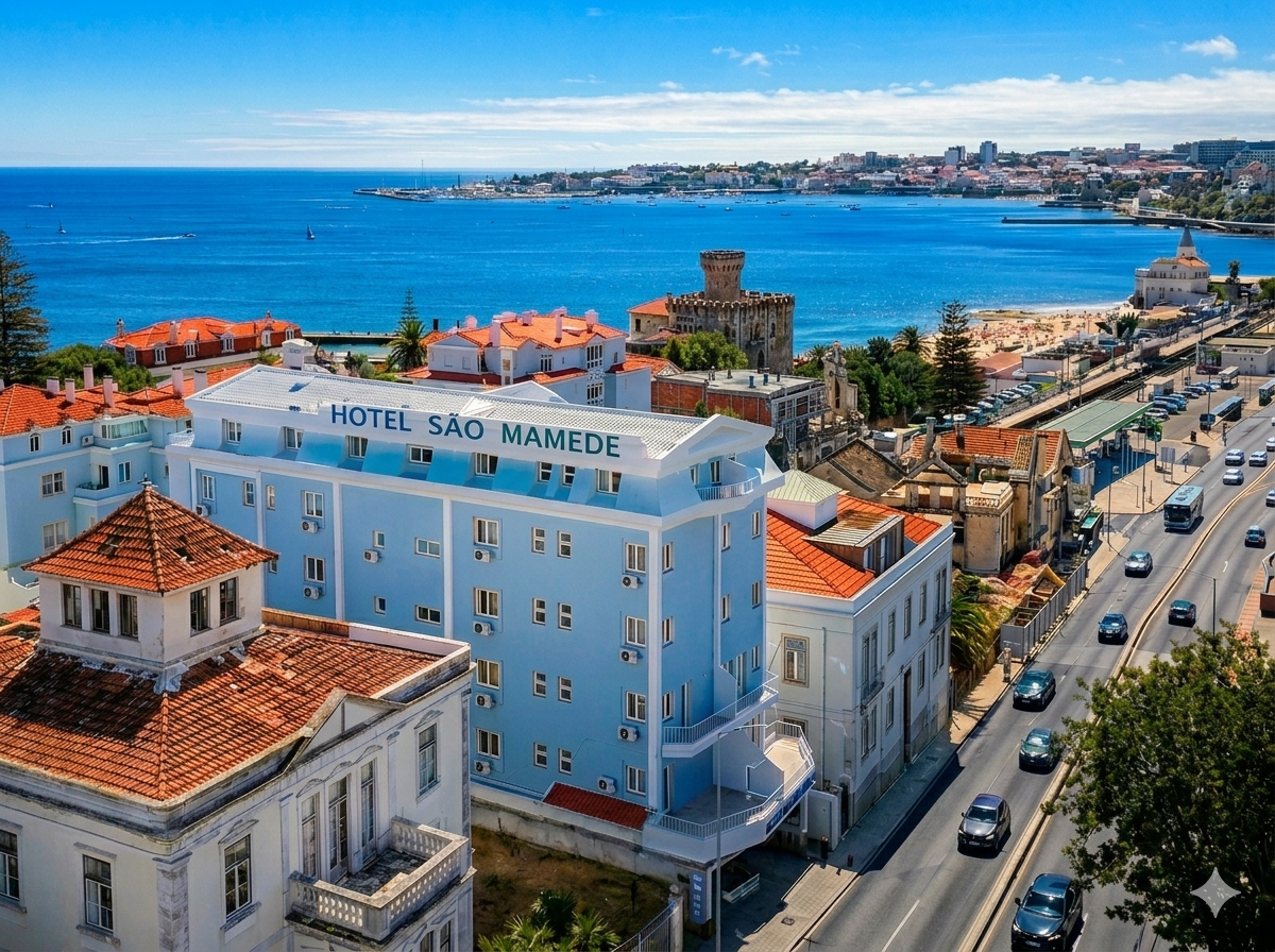 Hotel São Mamede Estoril with panoramic ocean view near Tamariz Beach and Casino
