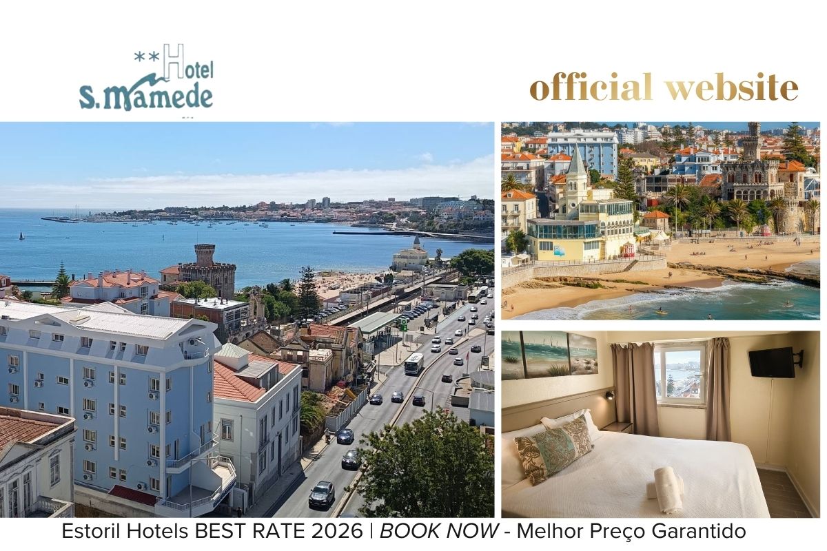 Hotel São Mamede Estoril facade with sea view, comfortable room and proximity to Tamariz beach and Estoril Casino for booking