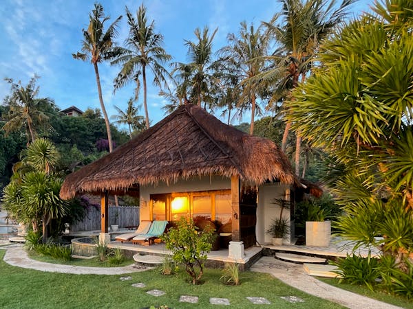 Beachfront Bungalow with Terrace and Pool